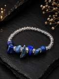 Bransoletka „Błękitna Harmonia” – lapis lazuli i kryształ górski ✨