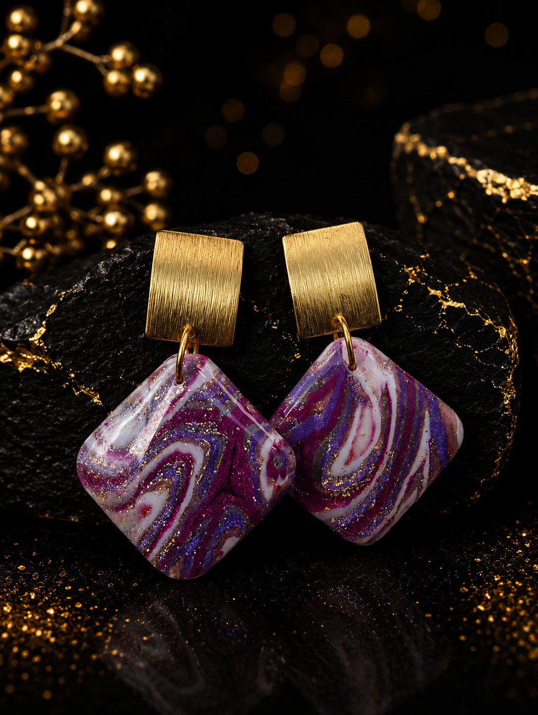Kolczyki „Purpurowa Fala” ✨💜