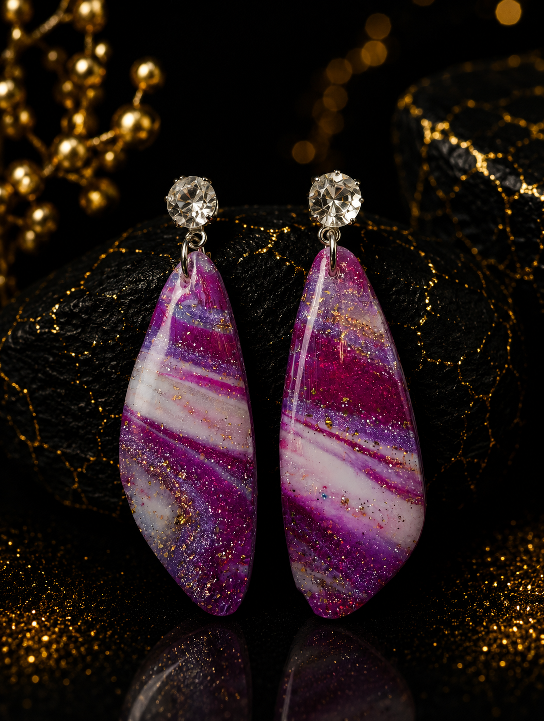 Kolczyki „Fioletowa Galaktyka” – ręcznie robione ✨💜